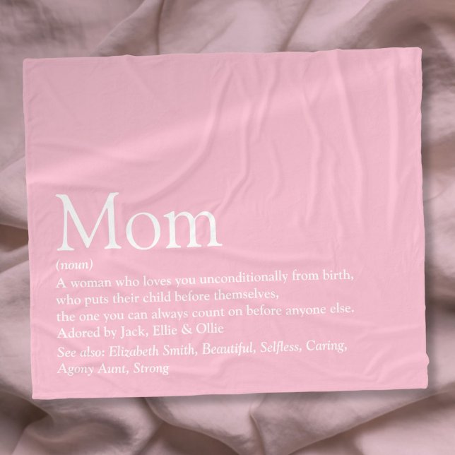 Mama Definition Spaß Cool Rosa Fleece Blanket (Mom Definition Fun Cool Pink Fleece Blanket)