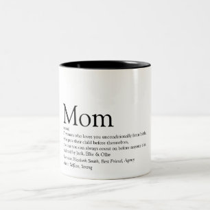 Mama Definition Zitat Schwarz/Weiß Zweifarbige Tasse