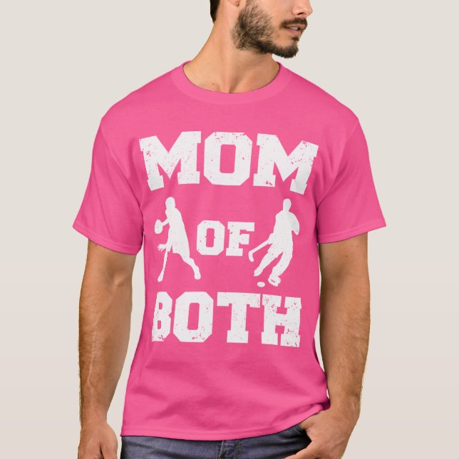 Mama der beiden lustigen Basketball Hockey-Mama T-Shirt (Vorderseite)