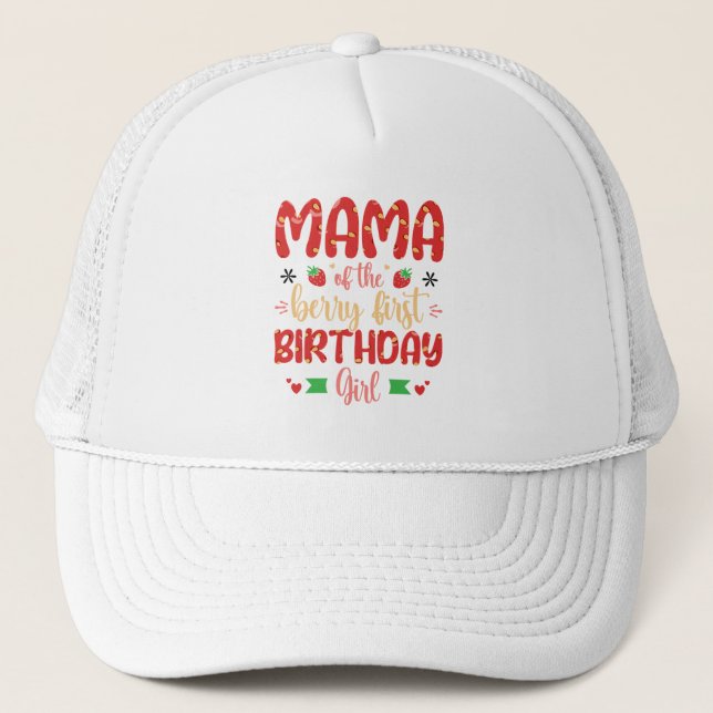 Mama der Berry Birthday Sweet Mama Erdbeeren Truckerkappe (Vorderseite)