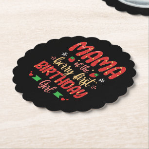 Mama der Berry ersten Geburtstagsmädin Funny Mothe Untersetzer