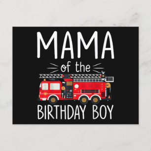 Mama der Birthday Boy Fire Truck Feuerwehrmann Begleitkarte
