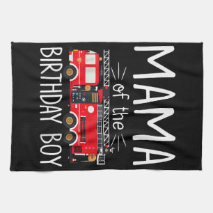 Mama der Birthday Boy Fire Truck Feuerwehrmann Geschirrtuch