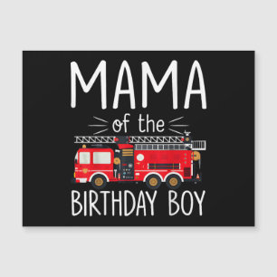 Mama der Birthday Boy Fire Truck Feuerwehrmann Magnetkarte