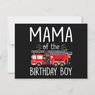 Mama der Birthday Boy Fire Truck Feuerwehrmann Postkarte