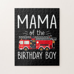 Mama der Birthday Boy Fire Truck Feuerwehrmann Puzzle