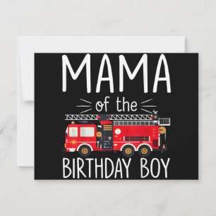 Mama der Birthday Boy Fire Truck Feuerwehrmann Save The Date