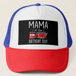 Mama der Birthday Boy Fire Truck Feuerwehrmann Truckerkappe