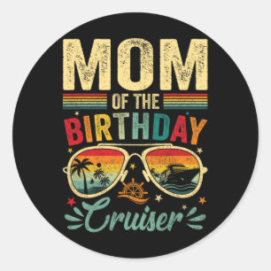 Mama der Birthday Cruiser Sungles Cruise Vintag Runder Aufkleber