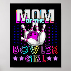 Mama der Bowler Girl Matching Family Bowling Bir Poster
