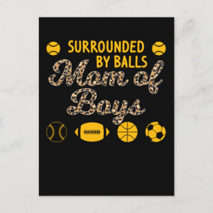 Mama der Boys Soccer Baseball Basketball Sons Postkarte