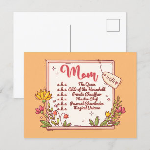 Mama der CEO der Königin des Haushalts Postkarte