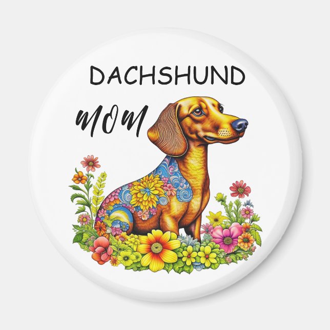 Mama der Dackel von niedlichen Cartoon Magnet (Vorne)