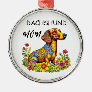 Mama der Dackel von niedlichen Cartoon Ornament Aus Metall