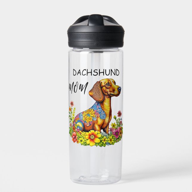 Mama der Dackel von niedlichen Cartoon Trinkflasche (Vorderseite)