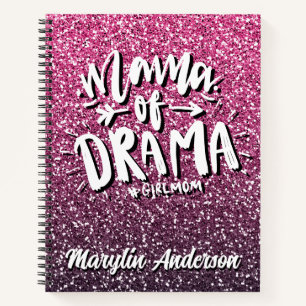 MAMA DER DRAMA CUSTOM GLITZER TYPOGRAPHIE NOTIZBUCH