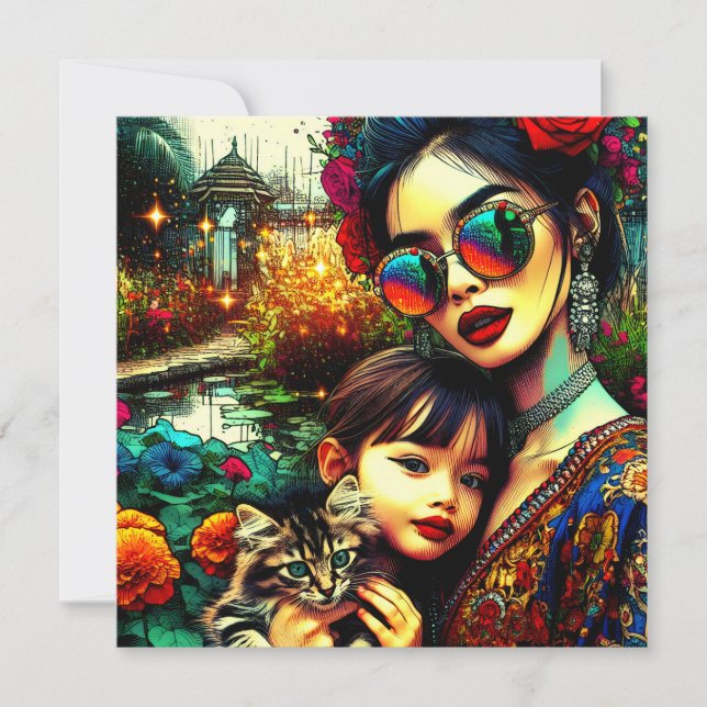 Mama der Farben und Tochter Asiatischer Blumengart (Vorderseite)