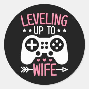 Mama der Gamer-Ehefrau bis zur Ehefrau-Gaming-Brid Runder Aufkleber