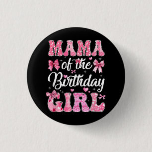 Mama der Geburtstagskameradine Rosa Coquette Bow Button
