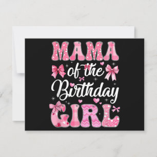 Mama der Geburtstagskameradine Rosa Coquette Bow Dankeskarte