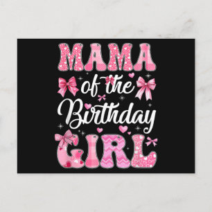 Mama der Geburtstagskameradine Rosa Coquette Bow Feiertagspostkarte