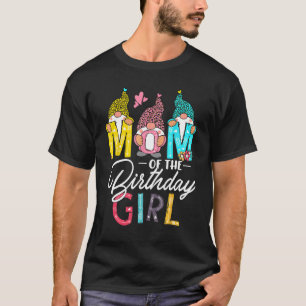 Mama der Geburtstagsmädchen Mama Gnome farbenfrohe T-Shirt