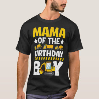 Mama der Geburtstagsparty für den Bau von Jungen T-Shirt