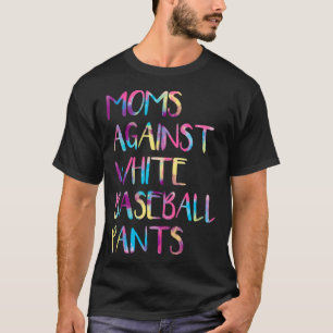 Mama der gefärbte Krawatte gegen weiße Baseballpfl T-Shirt