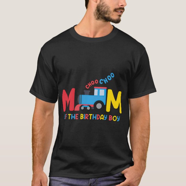 Mama der Jungen Choo Choo-Schulfamilie T-Shirt (Vorderseite)