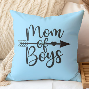 Mama der Jungen personalisiert hellblau Kissen