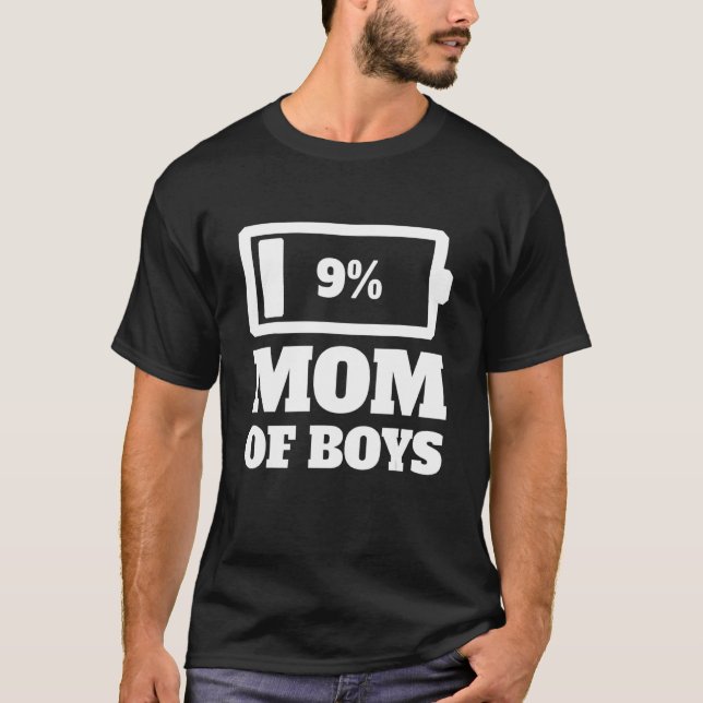 Mama der Jungen Söhne müde Mama Low-Battery Energi T-Shirt (Vorderseite)