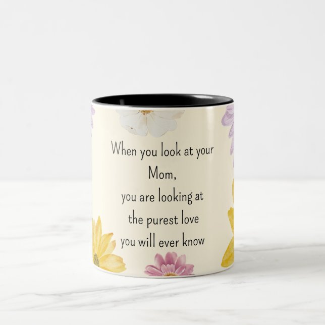 Mama der Kaffee-Tasse der reinsten Liebe Zweifarbige Tasse (Mittel)