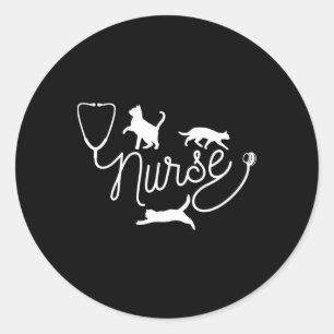 Mama der Krankenschwester Katzenpflege - Rn Nurve Runder Aufkleber