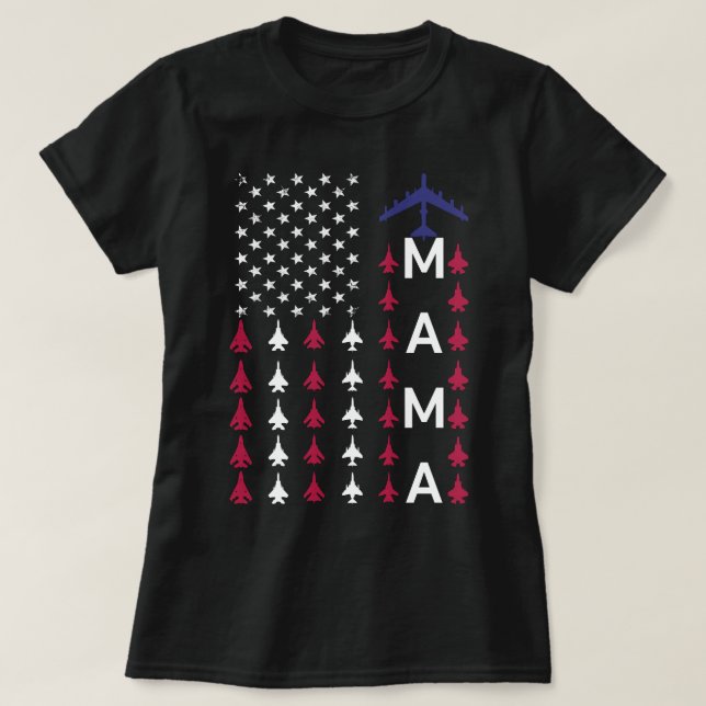 Mama der Luftwaffe Ehefrau Mama Usafa Momma Momma T-Shirt (Design vorne)