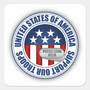 Mama der Nationalgarde der Proud-Armee Quadratischer Aufkleber