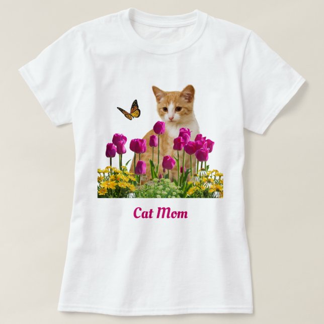 Mama der niedlichen Katze / Orange Tabby Katze Wei T-Shirt (Design vorne)