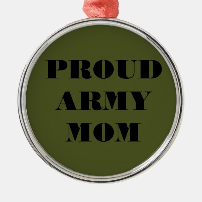 Mama der Ornament-Proud-Armee Silbernes Ornament (Vorne)