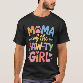 Mama der Pawty-Girl-Hunde-Eltern-Grafik T-Shirt
