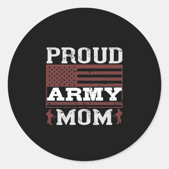 Mama der Proud-Armee Runder Aufkleber (Vorderseite)