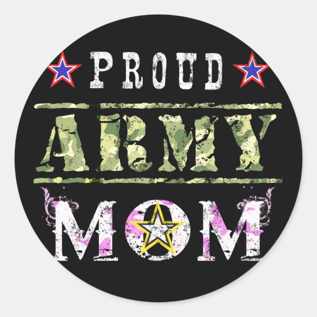 Mama der Proud-Armee Runder Aufkleber (Vorderseite)
