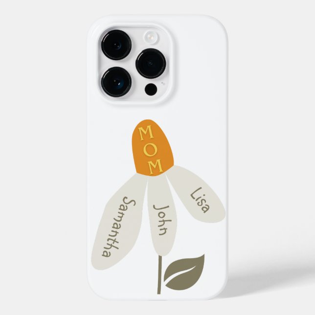 Mama der Retro-Blume, Kindernamen, Eigene Petalen Case-Mate iPhone Hülle (Rückseite)