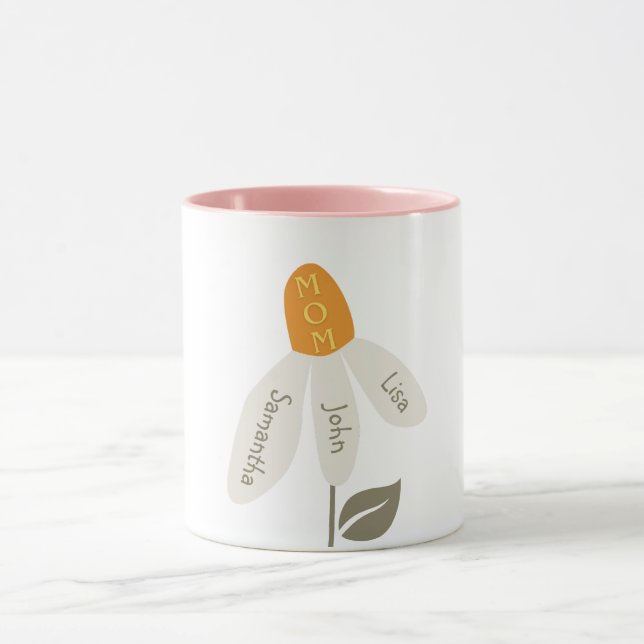 Mama der Retro-Blume, Kindernamen, Mutter, Eigene  Tasse (Zentrum)