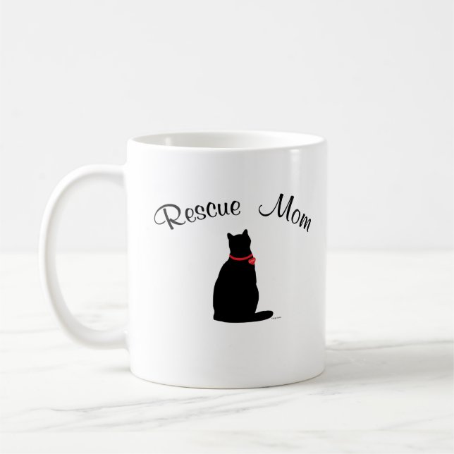 Mama der Rettung, Katzenmutterweibchen Kaffeetasse (Links)