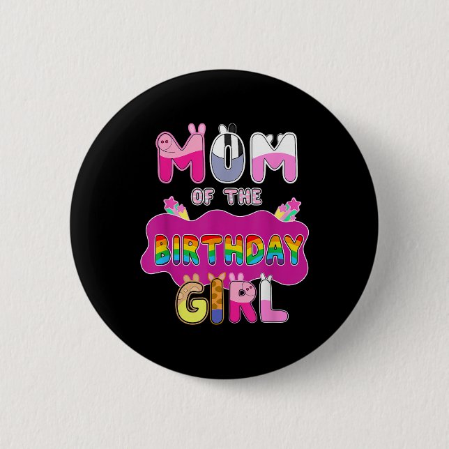 Mama der Schweine-Party-Decorati Button (Vorderseite)
