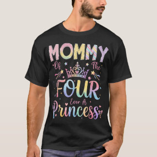 Mama der Vier für immer eine Prinzessin 4. Geburts T-Shirt