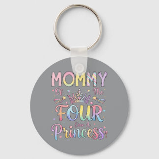 Mama der vier Prinzessin zum 4. Geburtstag Mädchen Schlüsselanhänger