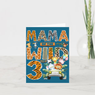Mama der wilden drei 3. Geburtstagsjungen-Safari Karte