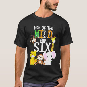 Mama der Wildnis und sechs Zoo Thema Geburtstag Sa T-Shirt