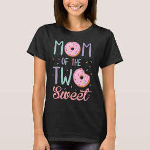 Mama der zwei süßen Geburtstagsmädchen Donut Lover T-Shirt