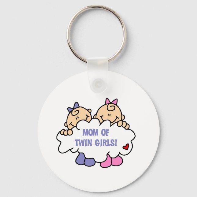 Mama der Zwillingsmädchen Schlüsselanhänger (Vorderseite)